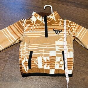Kids Tan and White Patterned Fleece Pullover